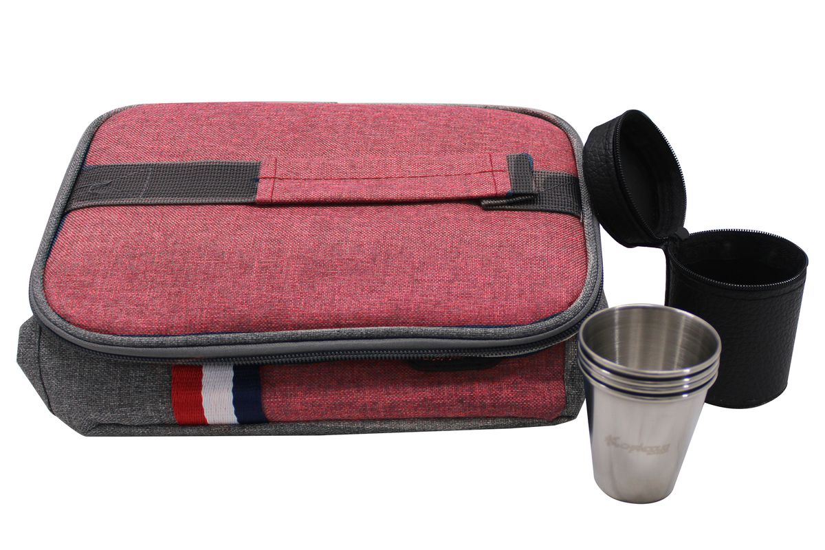 7 more 8 Liter Insulated Lunch Cooler Bag & 4 x 80ml S. Steel Travel Cups In Pouch