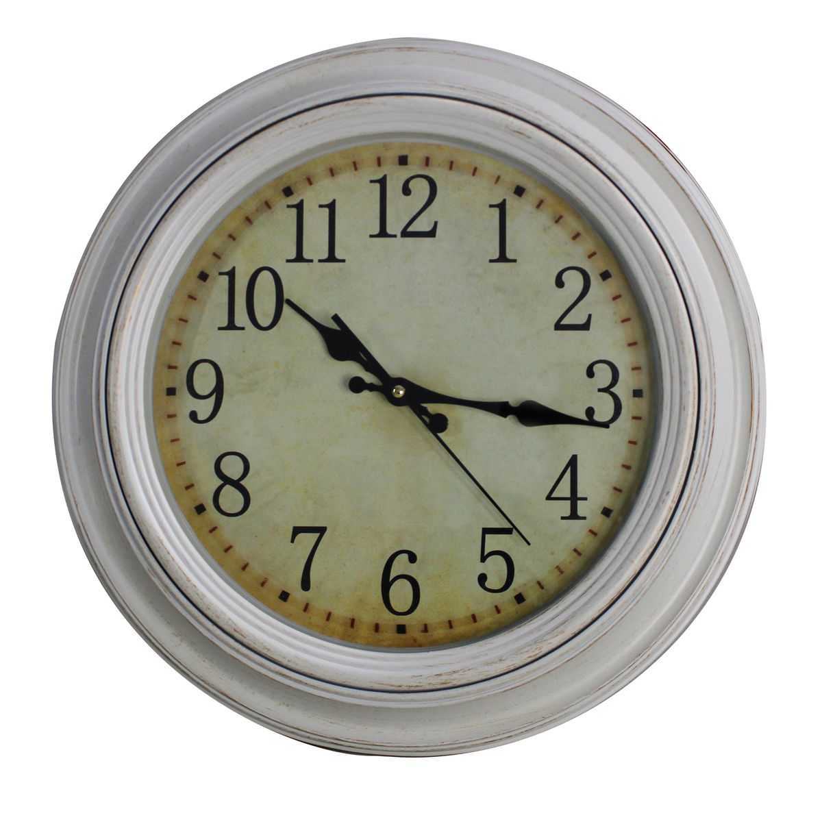 Rustic 40cm Round Wall Clock with Faux Weathered Finish - 003