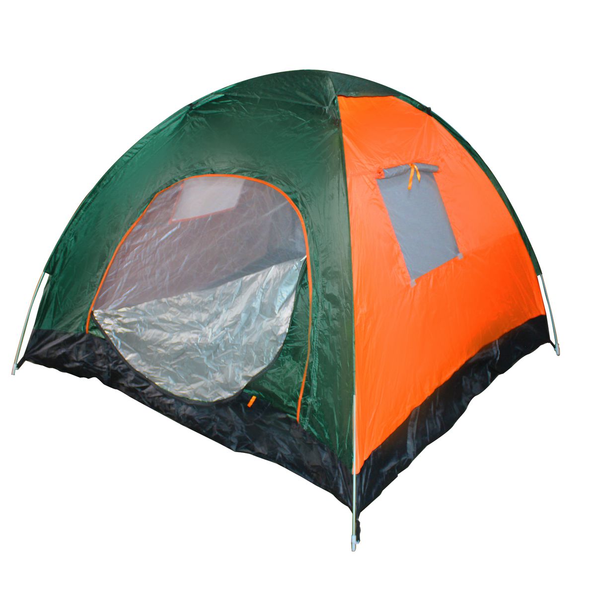 200x200cm 3 Person 2-Door Pop Up Tent with Windows Sunroof & Inner Lining
