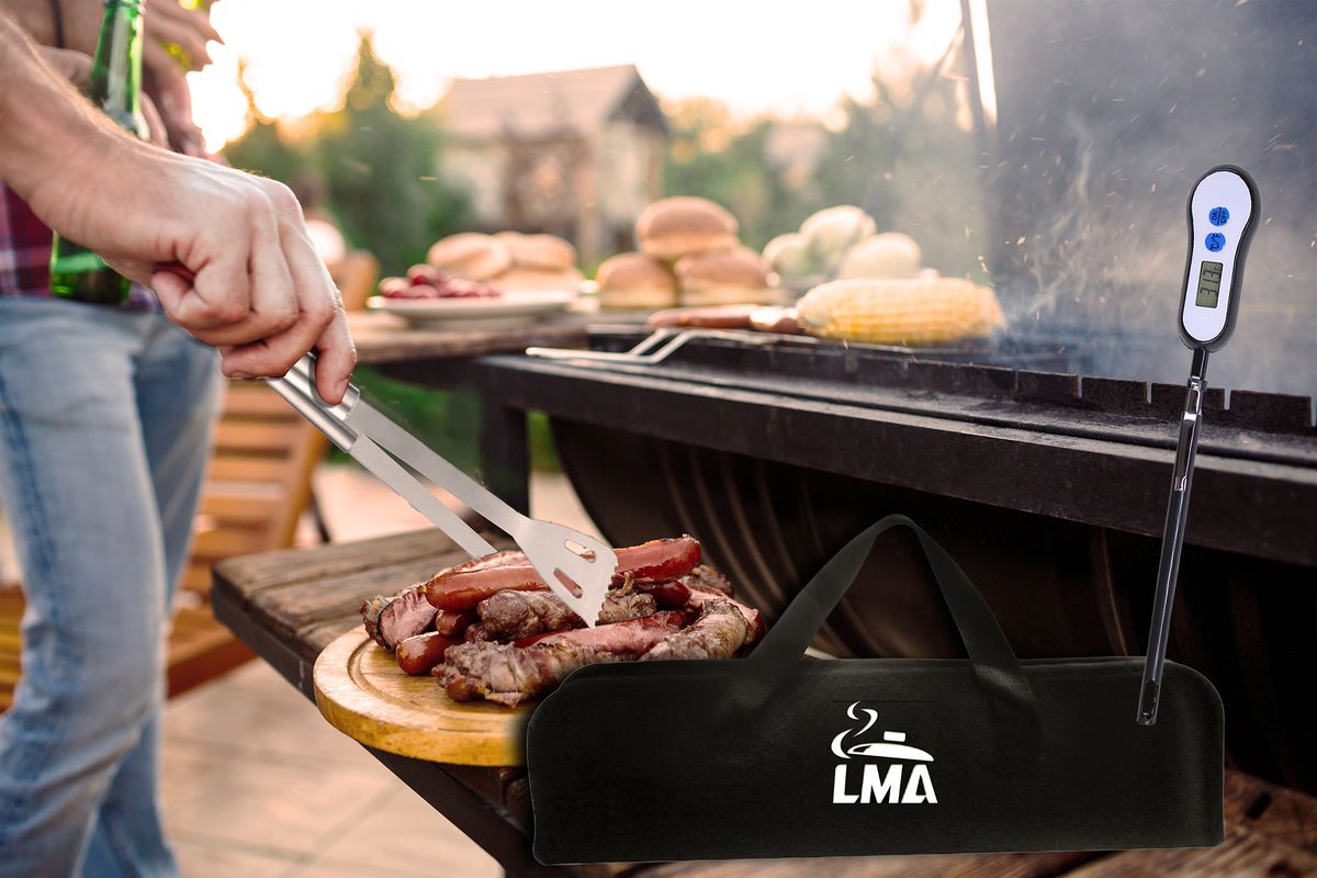LMA 6 Piece Braai Master Meat Thermometer & Stainless Steel Utensil Set