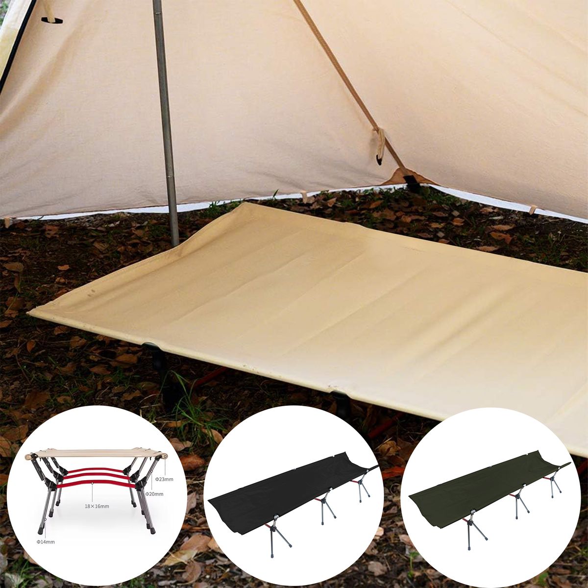 LMA 190x65cm Lightweight Portable Camping Cot Stretcher Bed Single XL