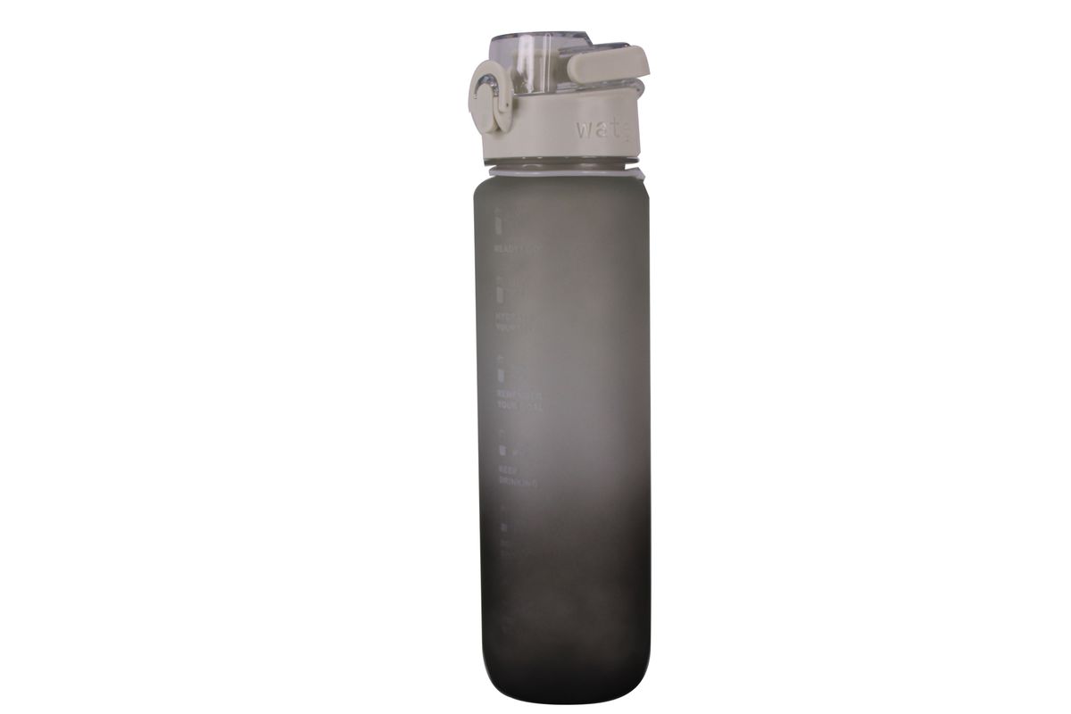 Motivational Pastel Water Bottle with Quotes and Time Markers - Green - 1 Litre
