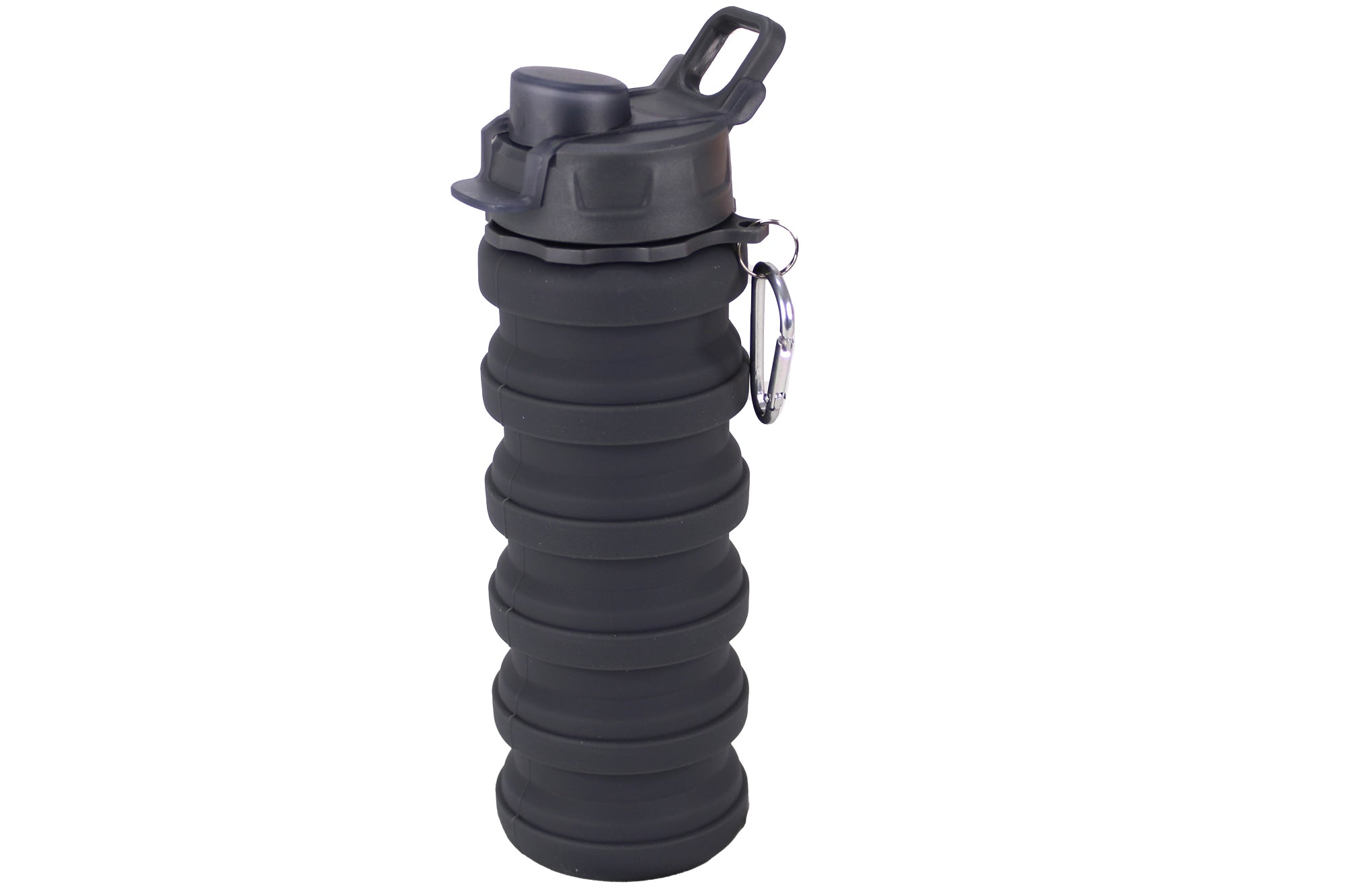 225ml to 500ml Foldable Silicon Cold Water Bottle with Carabiner Clip