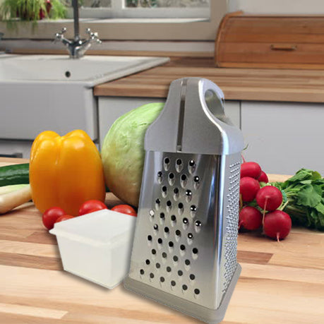 4 Sided Stainless Steel Grater with Storage Container