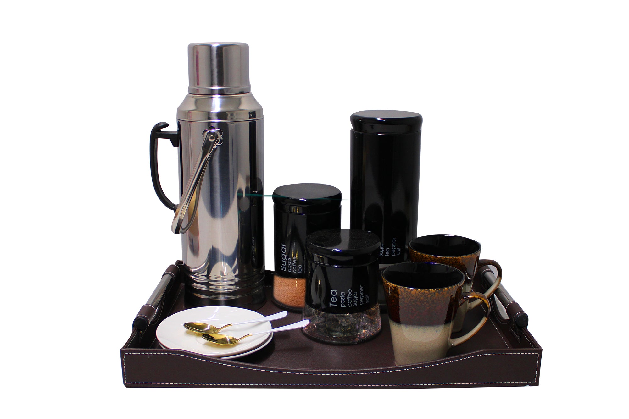 Stainless Steel Glass-Inner Vacuum Insulated Flask & Carry Handle