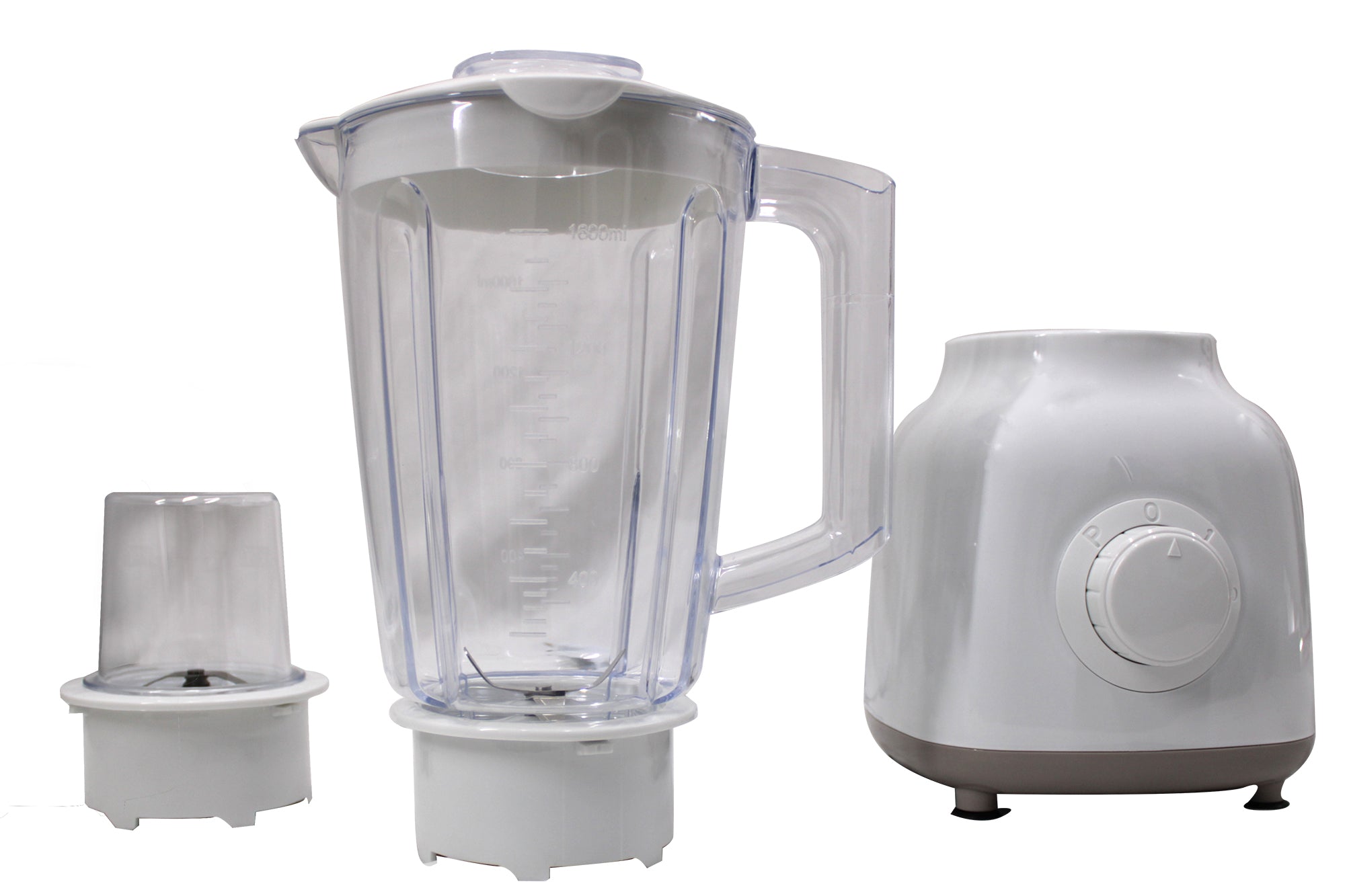 600 Watt 1.6L Jug Blender with 200ml Tri-Blade Grinder Attachment