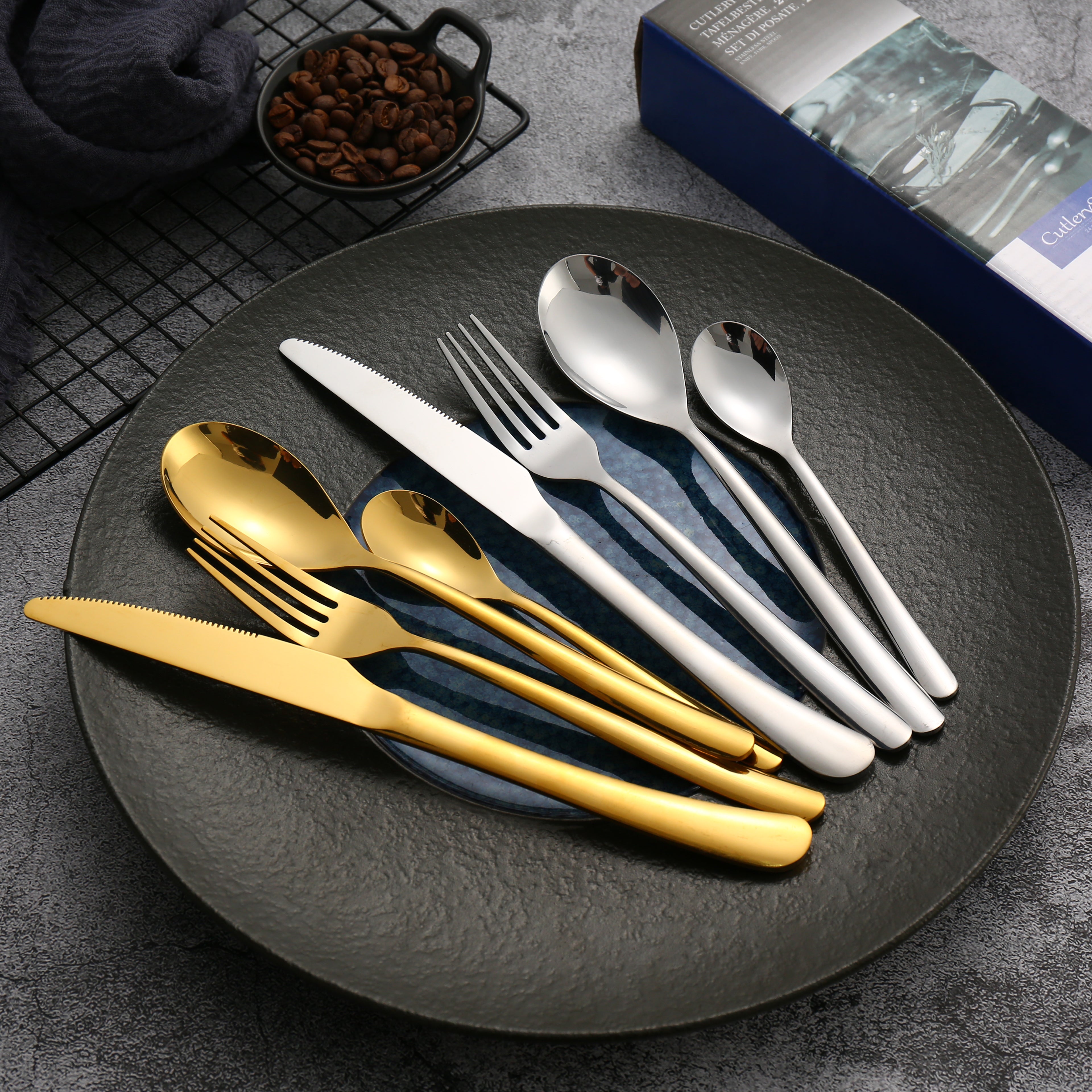 LMA Branded 24 Piece Stainless Steel Cutlery Set B002 Design