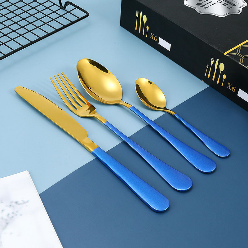 LMA 24 Piece Two-Tone Cutlery Dinner Set in PVC Pack