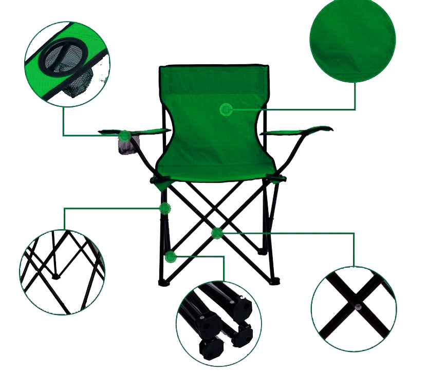 LMA Metal Frame Folding Camping & Beach Chair With Carry Bag