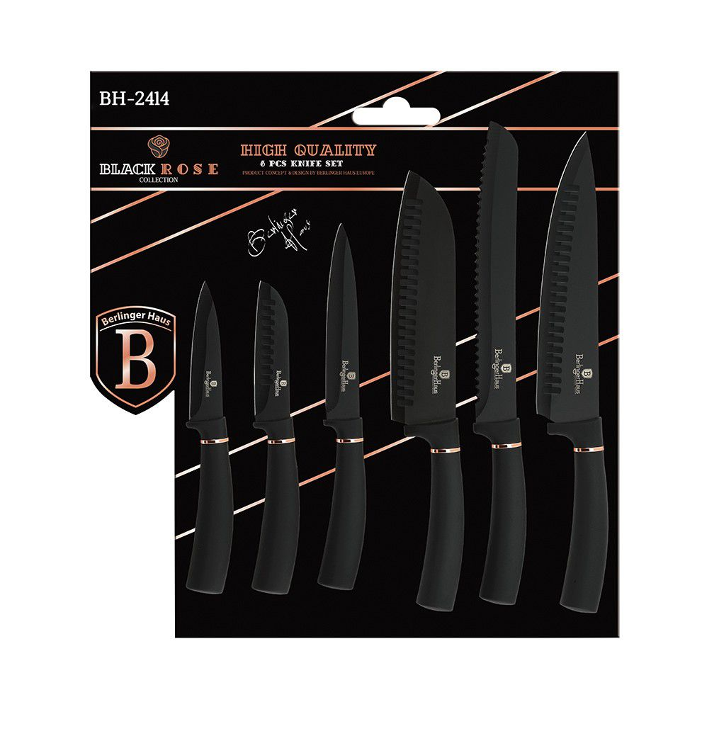 Berlinger Haus 6 Piece Knife Set Black Rose