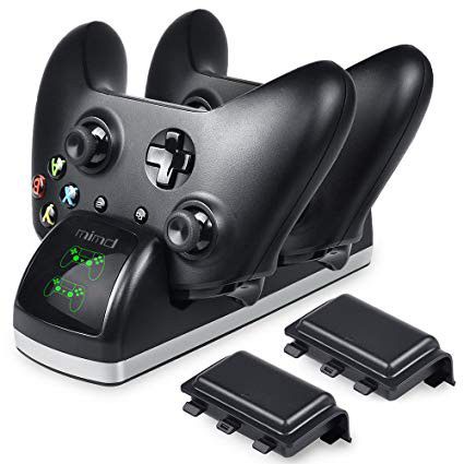 Xbox One Dual Controller Charging Station with 2 Rechargeable Battery Packs