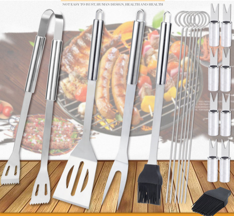 LMA Braai Master Stainless Steel 20 Piece Utensil Set in Carry & Basting Brushes