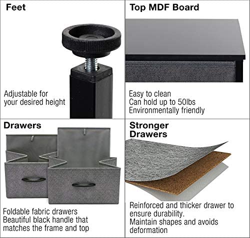 LMA Branded Economical Metal Frame & Fabric - 5 Drawer Low Cabinet