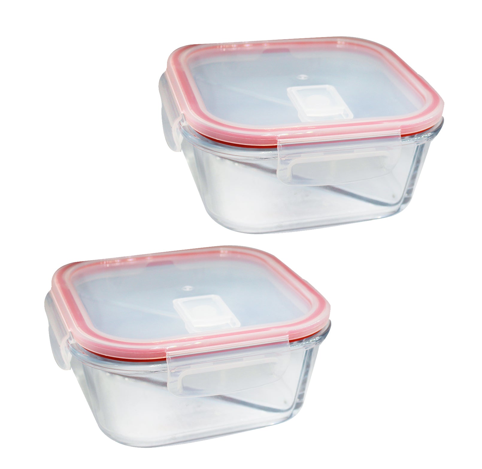 2 Oven-Safe Partitioned Glass Containers with Steam Vent Lids - 800ml