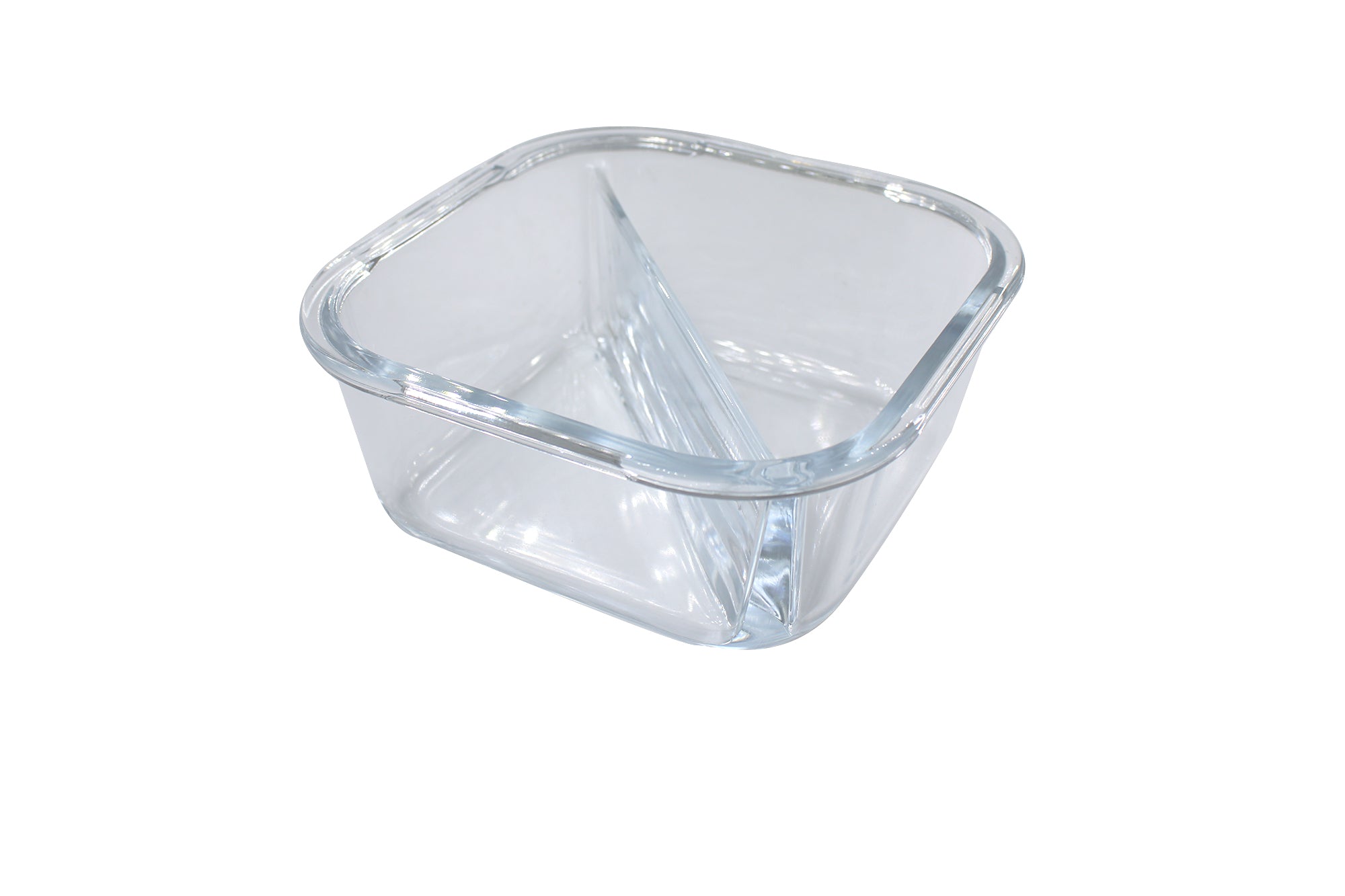 2 Oven-Safe Partitioned Glass Containers with Steam Vent Lids - 800ml