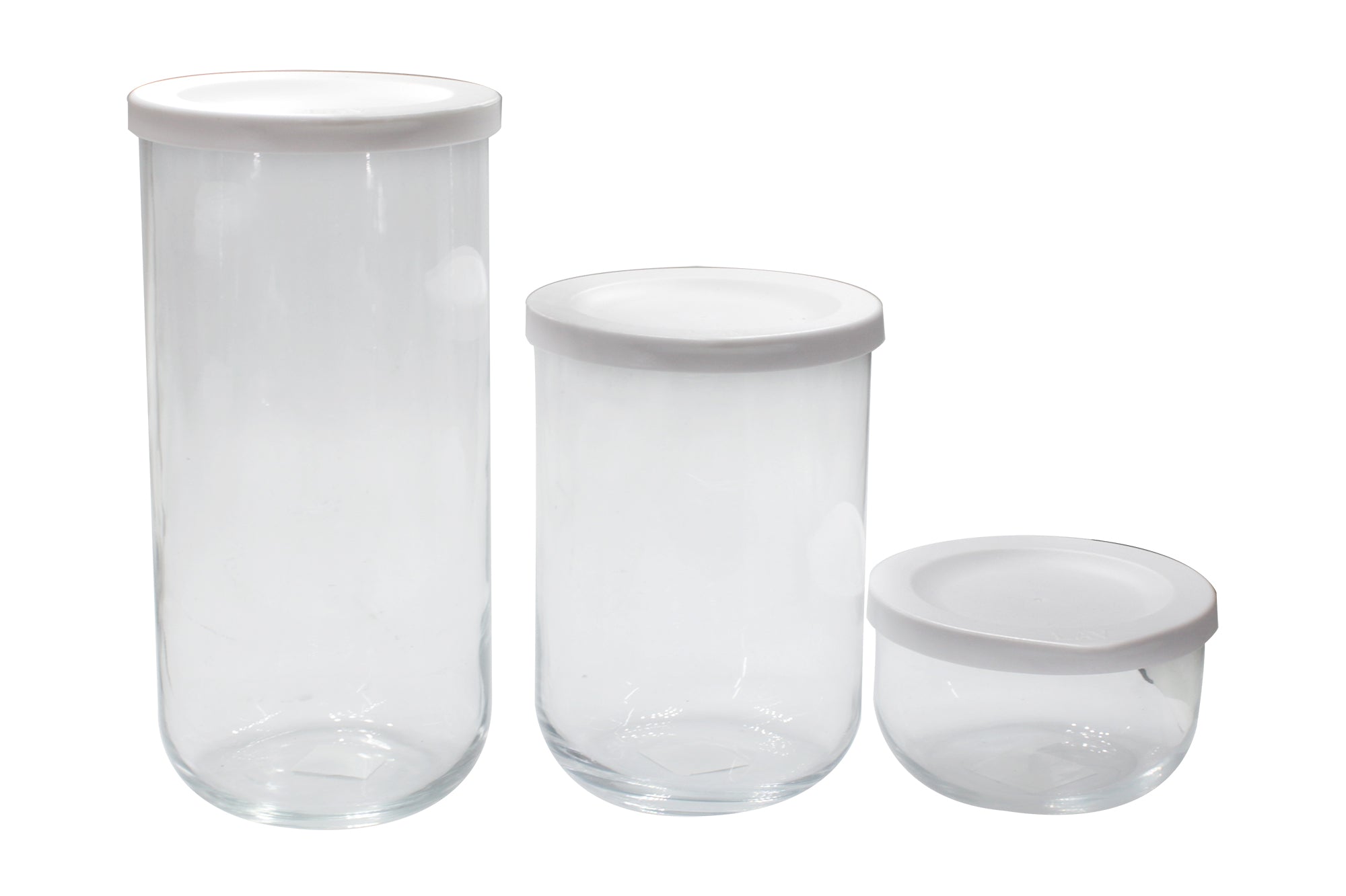 Stackable Glass Storage Jar Set with Airtight Silicon Lids - 3 Piece