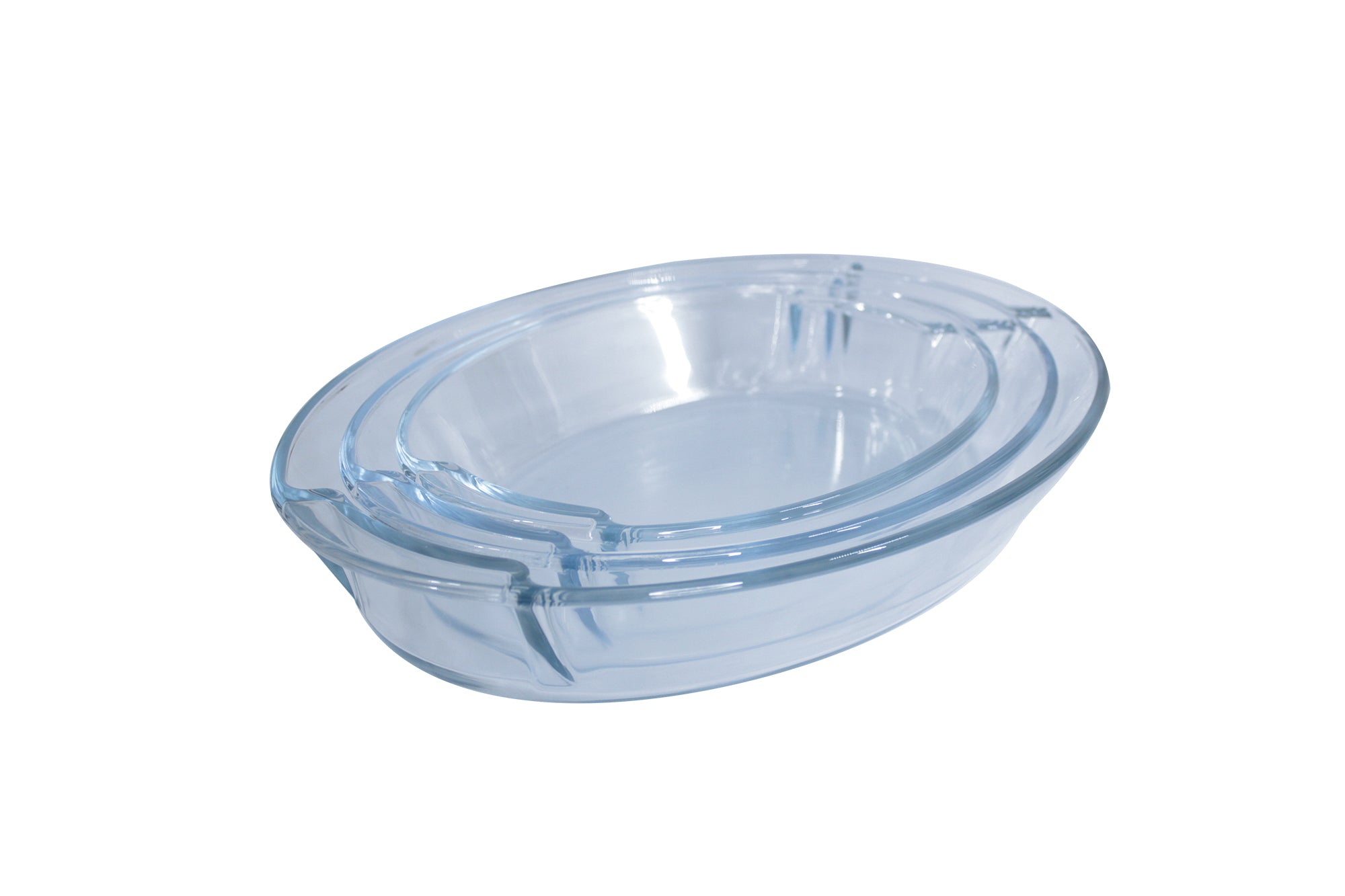 3 Pcs Oval Oven-Safe Glass Baking Roasting & Casserole Dish Set 1/1.4/
