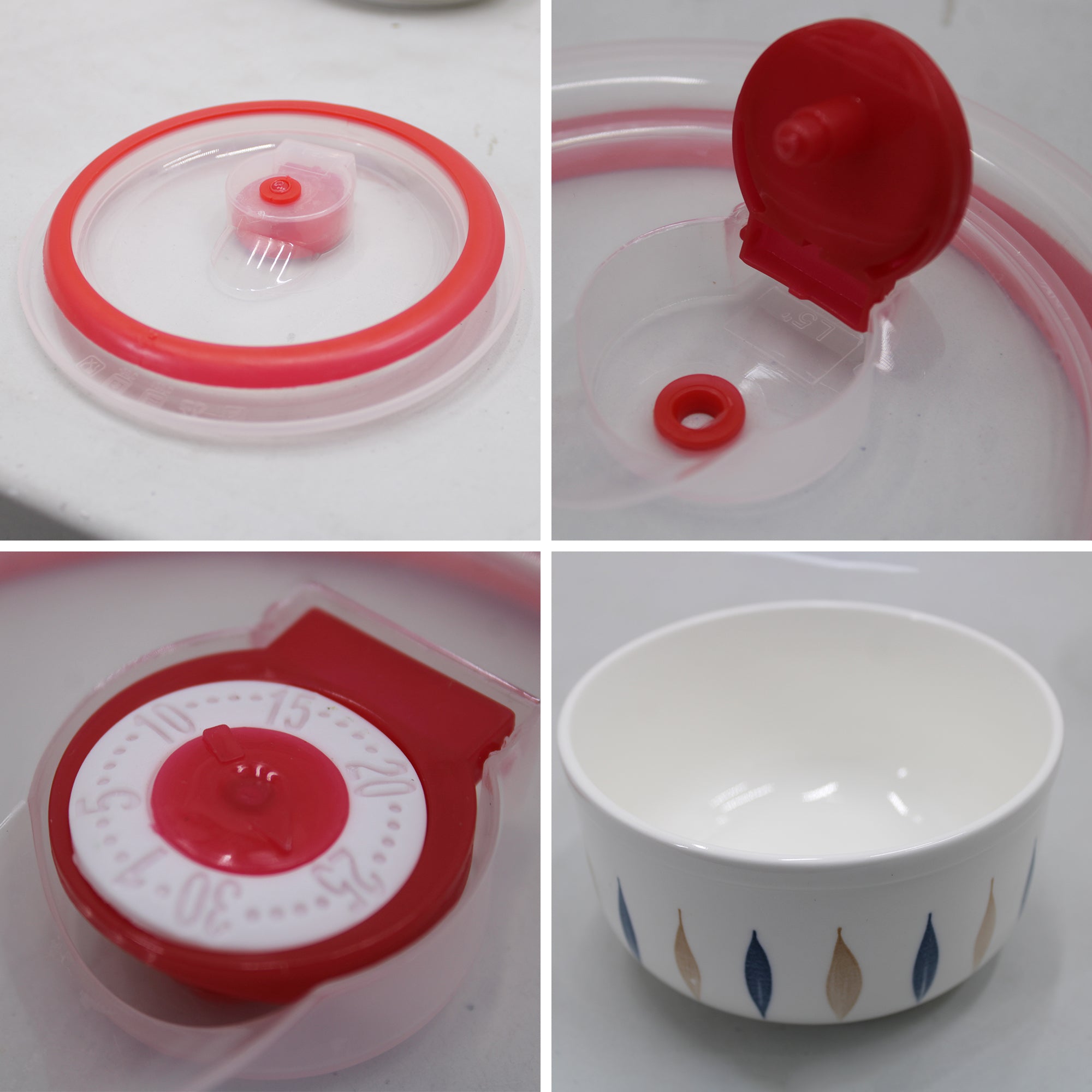 3-Piece Multi-Purpose Ceramic Bowl Set with Sealing Leakproof Lids