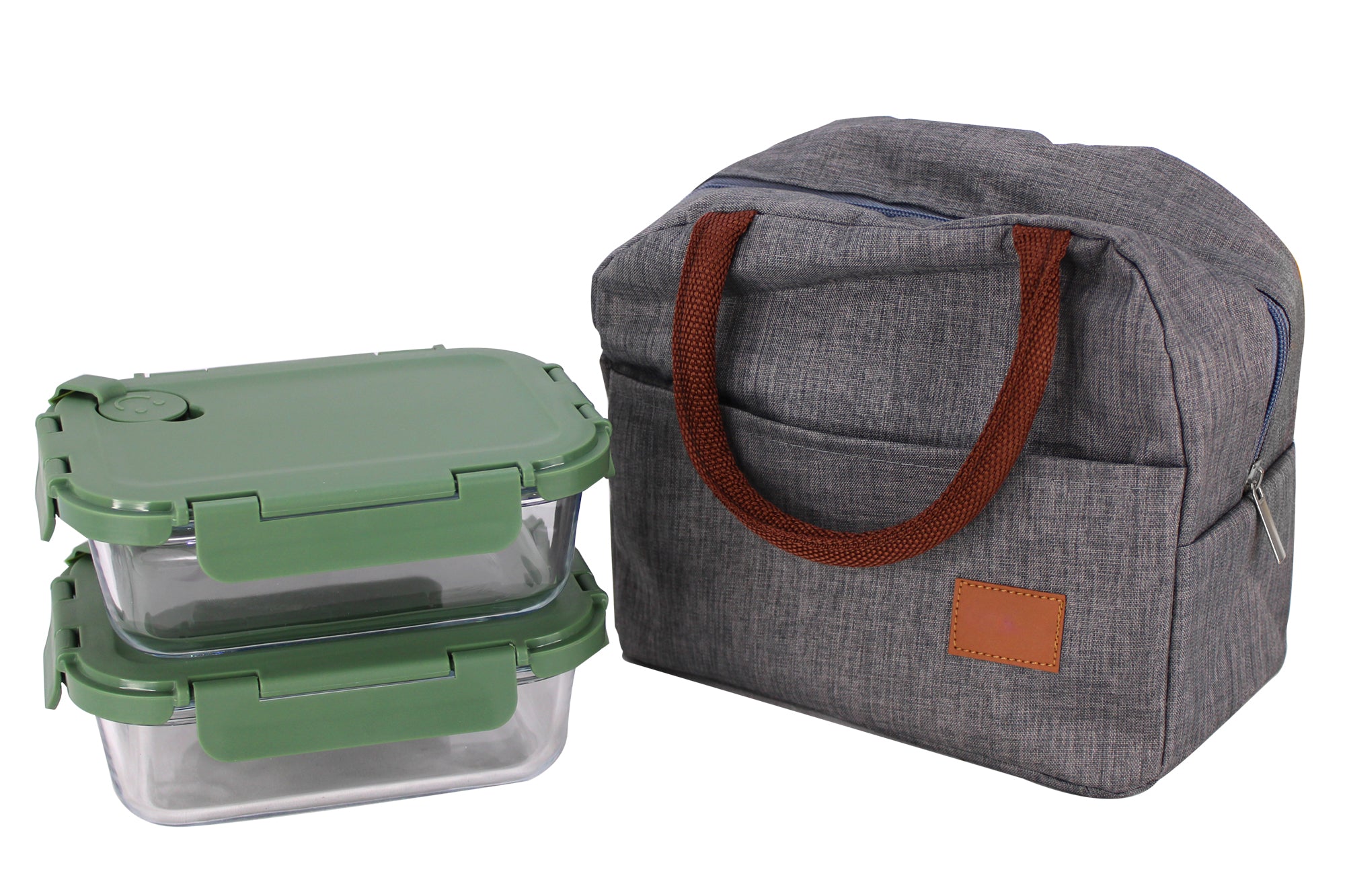 Thermal Insulated Hot and Cold Storage Tote Bag and Glass Container Set - 3 Piece