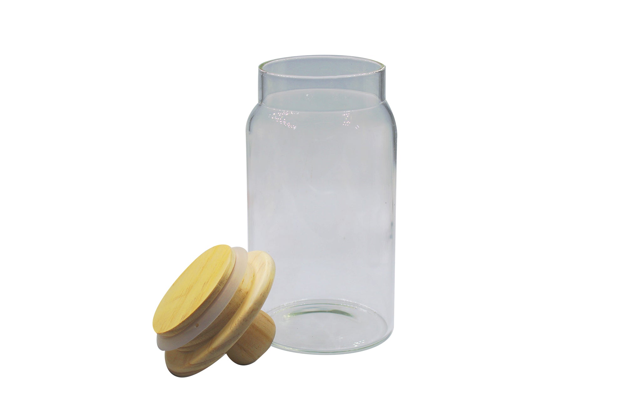 4 Piece Airtight Glass Heritage Canister Jars with Bamboo Lids