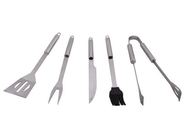 LMA Stainless Steel 5 Piece Braai Master Utensil Set in Carry Bag