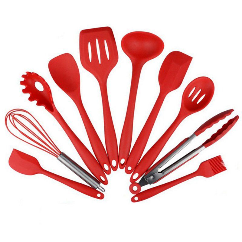 LMA 10 Piece Silicone Kitchen Utensil Set & Storage Base