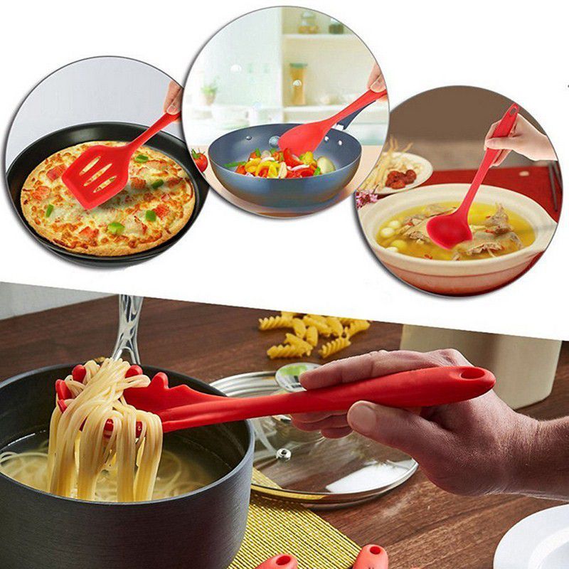 LMA 10 Piece Silicone Kitchen Utensil Set & Storage Base