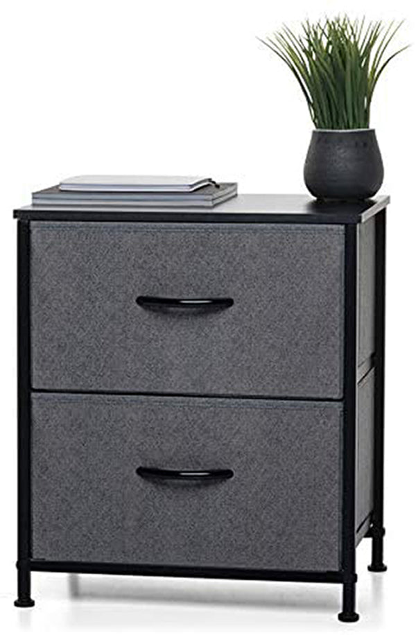 LMA Branded Economical Metal Frame & Fabric - 2 Drawer Cabinet