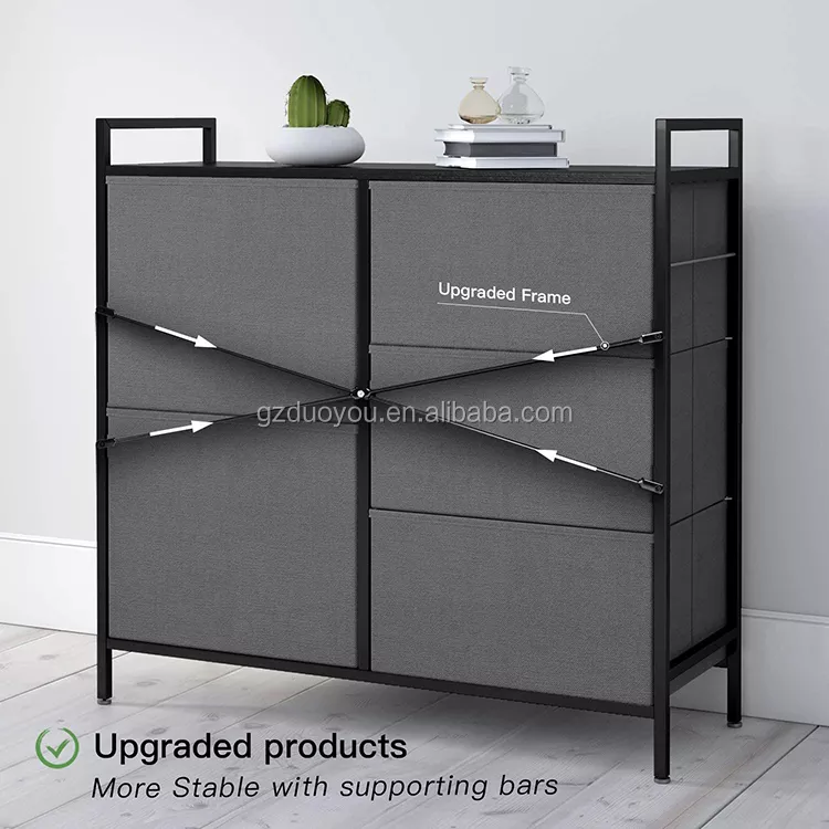 LMA Branded Economical Metal Frame & Fabric - 5 Drawer High Cabinet