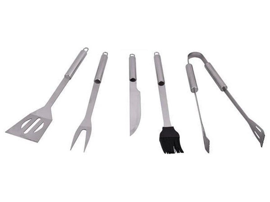 LMA Stainless Steel 5 Piece Braai Master Utensil Set in Carry Bag