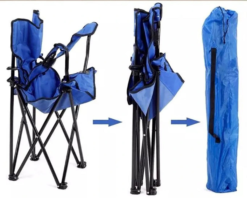 LMA Metal Frame Folding Camping & Beach Chair With Carry Bag