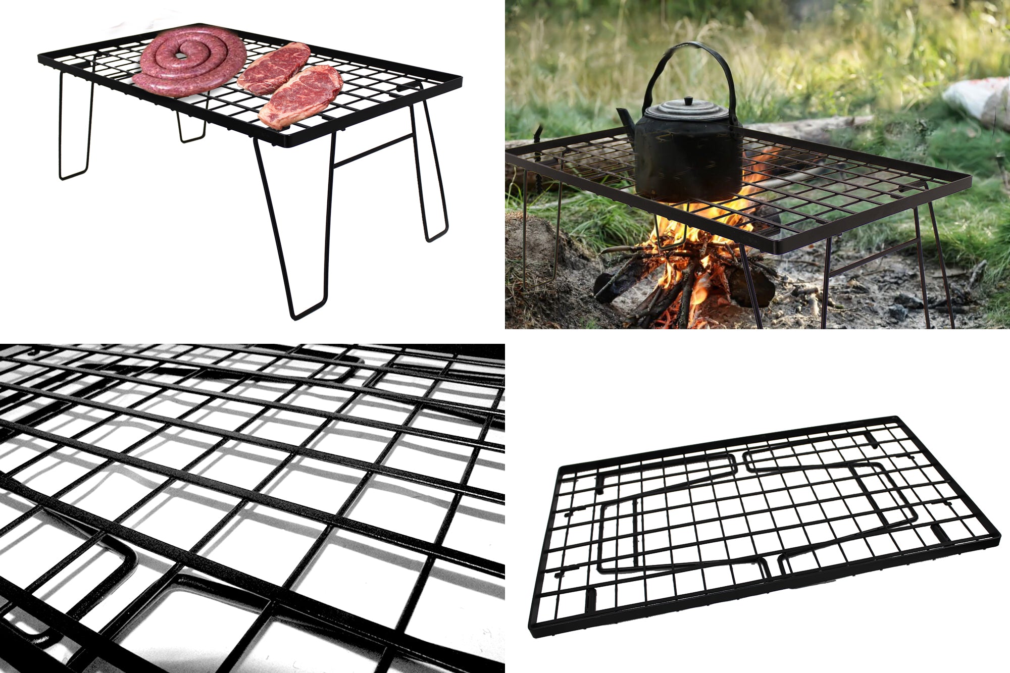 60x36cm LMA Freestanding Folding Powder Coated Steel Braai & Cooking Grate