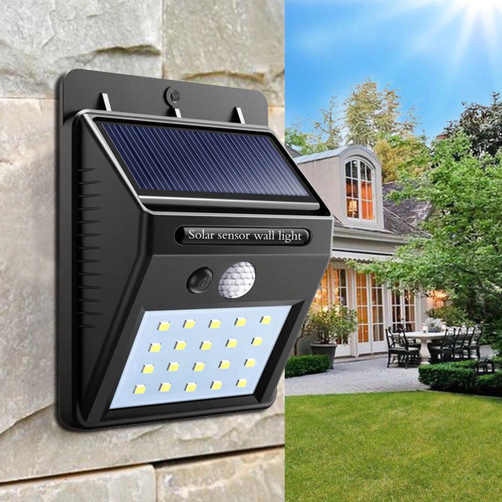 Solar Powered PIP Motion + CDS Night Sensor LED Wall Light