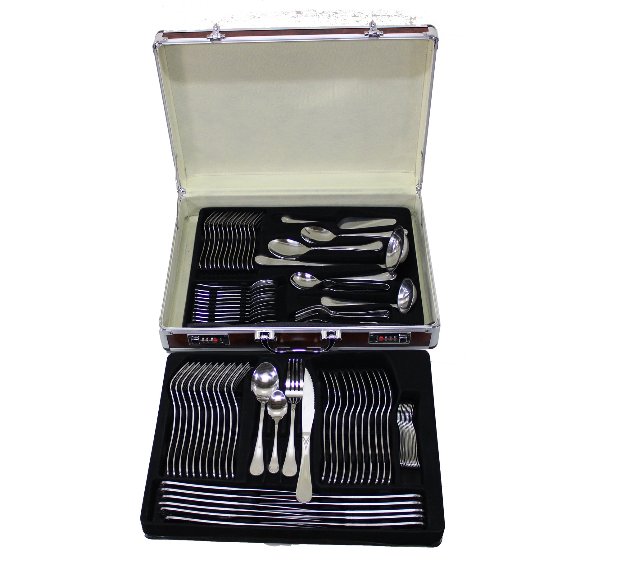 LMA Edition 84 Piece Stainless Steel Cutlery Set in Two-Tier Storage Case