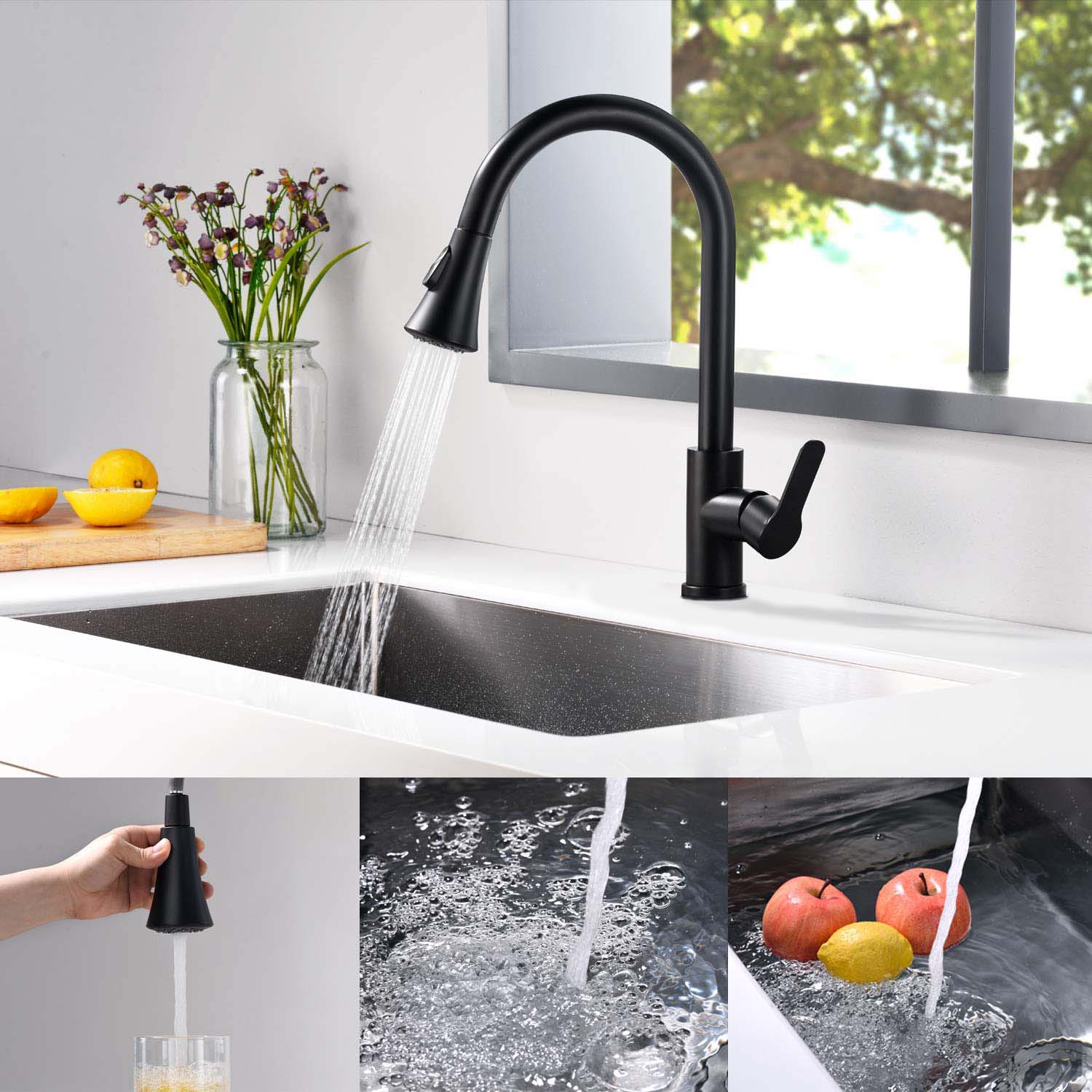 LMA Heavy Duty Kitchen Tap Mixer with Self-Retracting Pullout Faucet BA6832