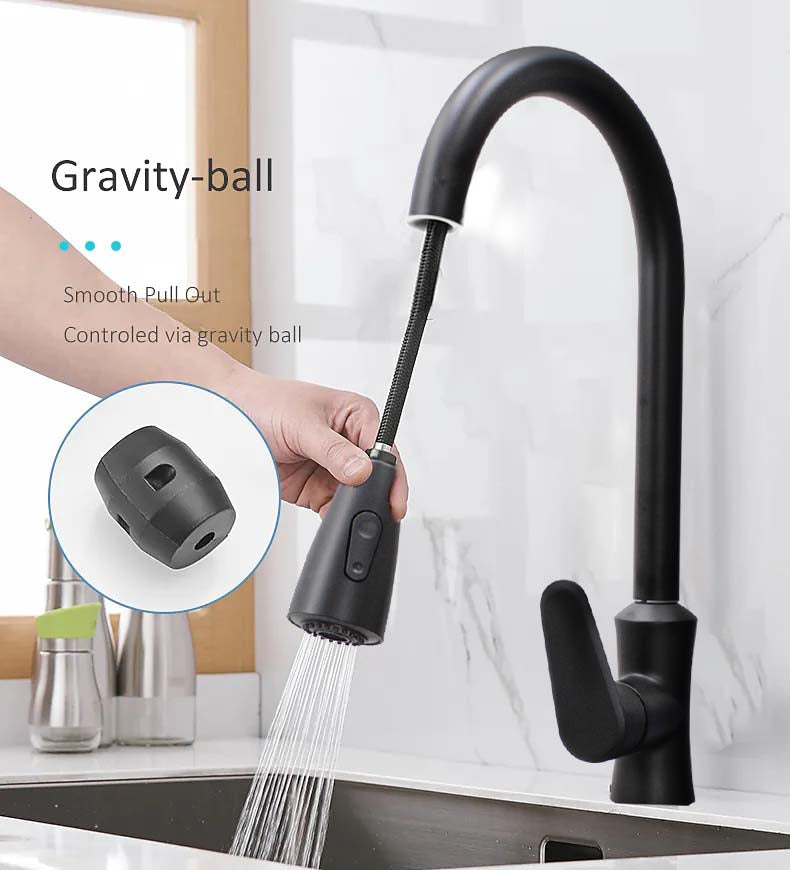 LMA Heavy Duty Kitchen Tap Mixer with Self-Retracting Pullout Faucet BA6833