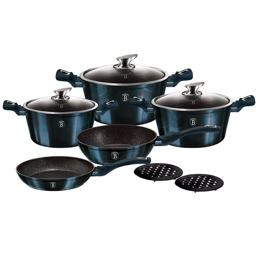 Berlinger Haus 10 Piece Marble Coating Cookware Set - Aquamarine Edition