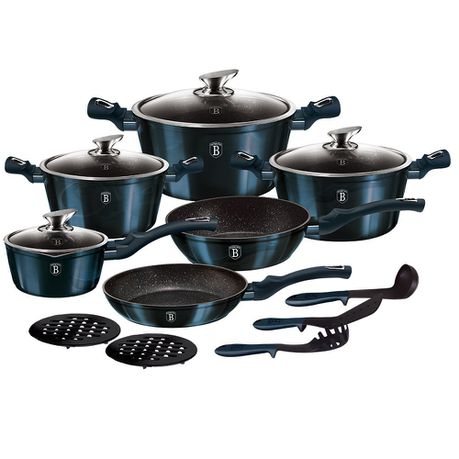 Berlinger Haus 15 Piece Marble Coating Cookware Set - Aquamarine Edition