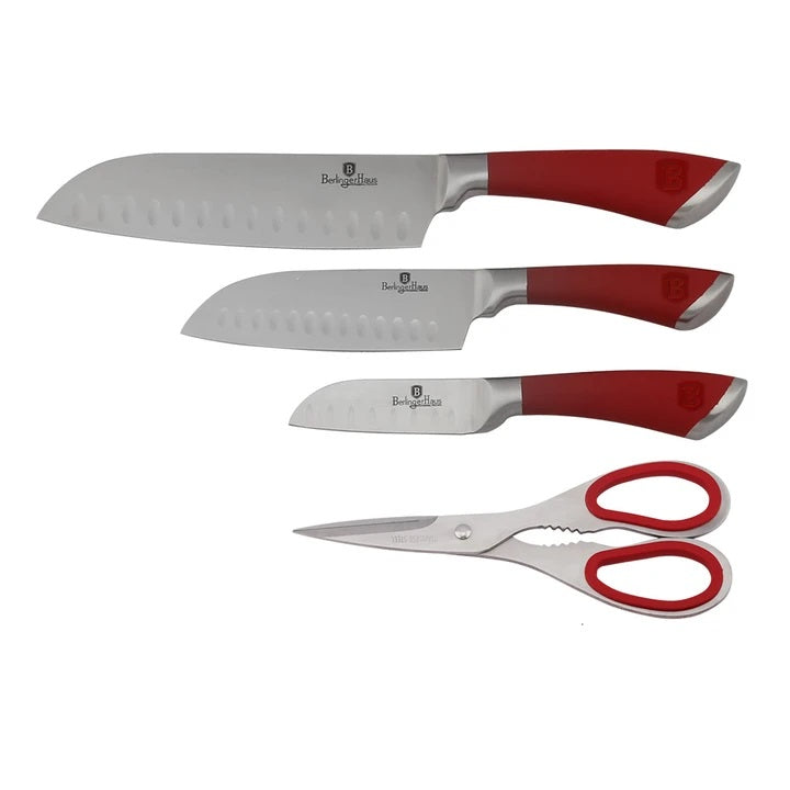 Berlinger Haus 4 Piece Stainless Steel Knife Set - Red Velvet