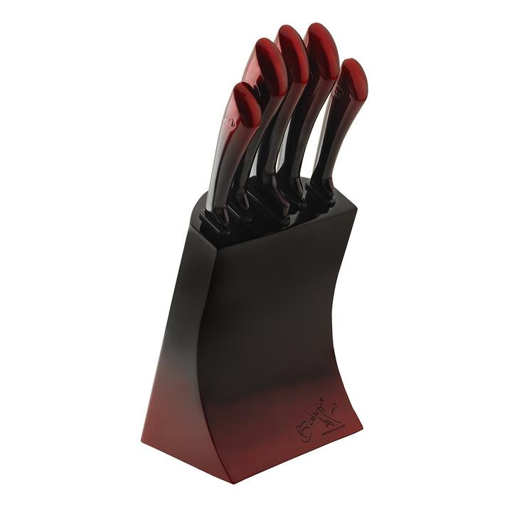 Berlinger Haus 6 Piece Stainless Steel Knife Set - Burgundy / Black