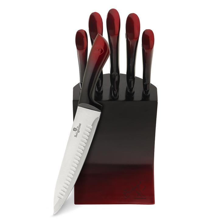 Berlinger Haus 6 Piece Stainless Steel Knife Set - Burgundy / Black