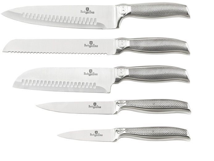 BERLINGER HAUS 6 pcs knife set with stand, Burgundy, Kikoza Collection