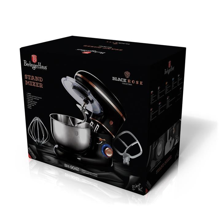 BERLINGER HAUS 1300W HEAVY DUTY KITCHEN MACHINE STAND MIXER - BLACK ROSE COLLECTION