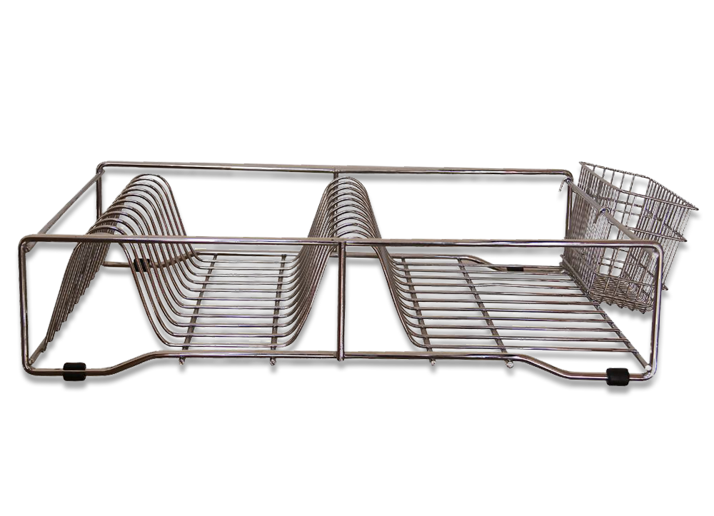 Chrome Dish Rack with Cutlery Holder