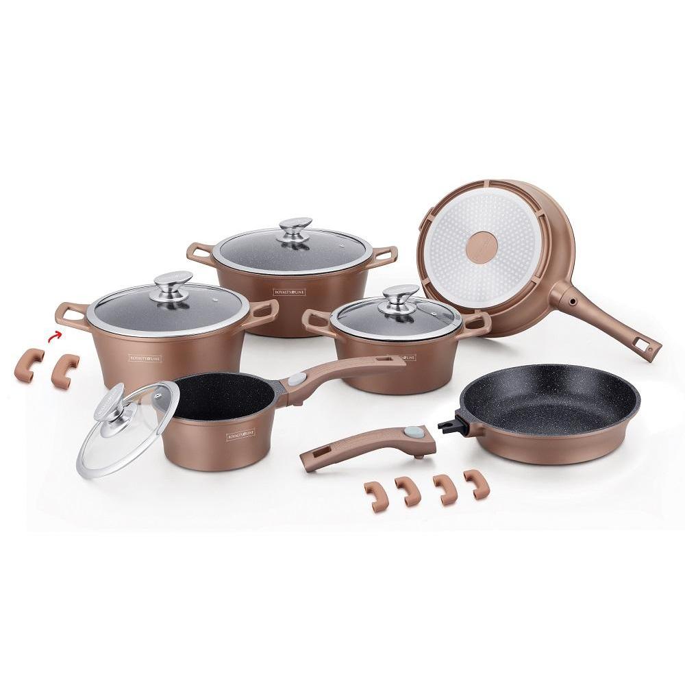 Royalty Line 16 Piece Marble Coating Cookware Set - Copper