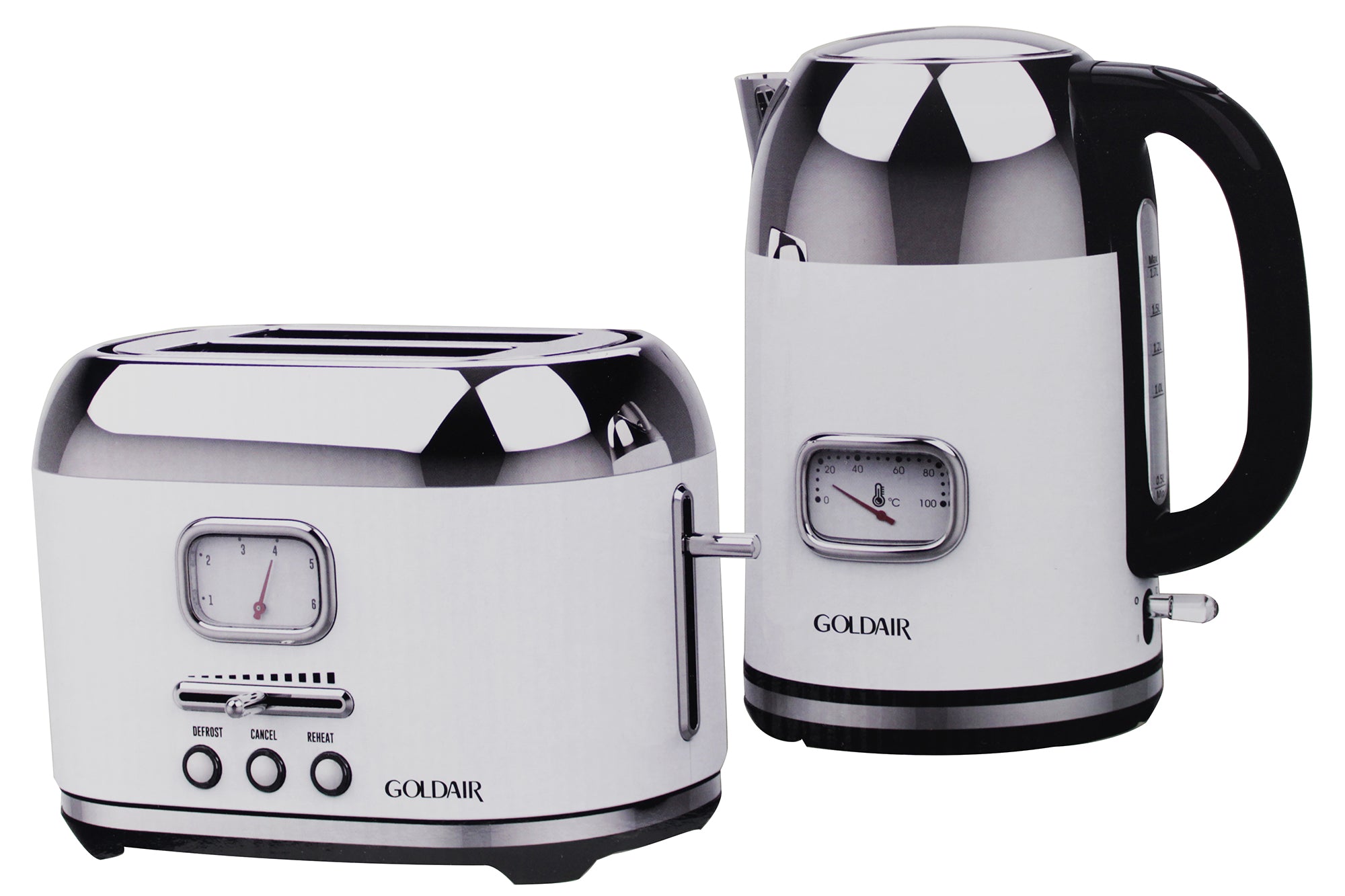 Goldair Retro Gauged 2 Slice Toaster & 1.7L Electric Kettle GRBS200
