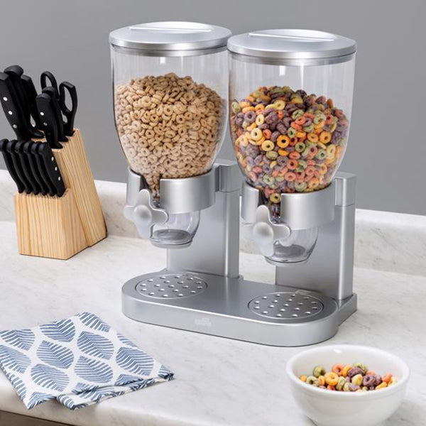 Double Barrel Cereal Dispenser with Portion Control 1000 grams