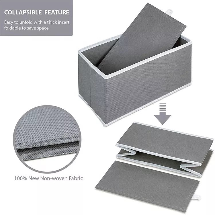 LMA Multi-Purpose Collapsible Cloth Storage Organizers - 8 Piece - Grey/White