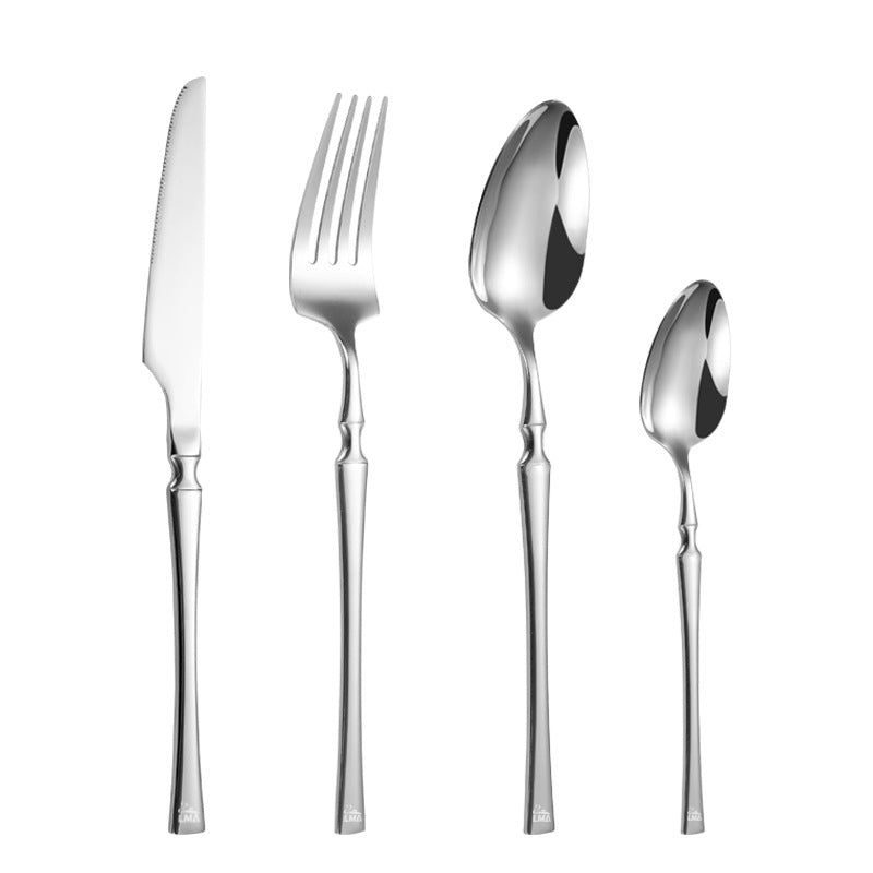 LMA Branded 24 Piece Modern Luxury Flatware Set