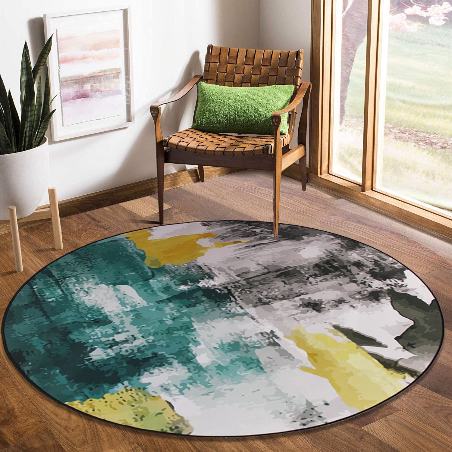 160cm Round LMA Branded 3D Printed Area Rug Lightweight - R4